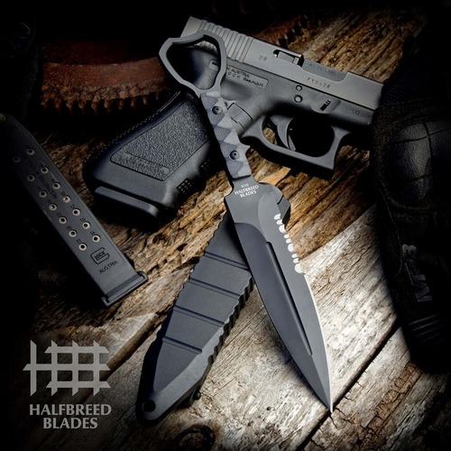 Halfbreed Blades - CCK-01XL  Compact Clearance Knife Black