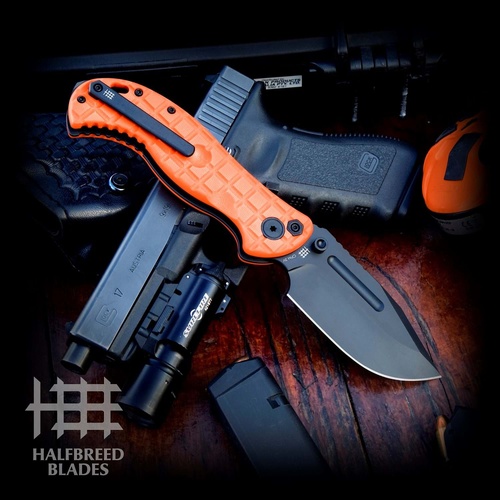 Halfbreed Blades - LBF-01 Large Bush Folding Knife Gen2 Orange G10