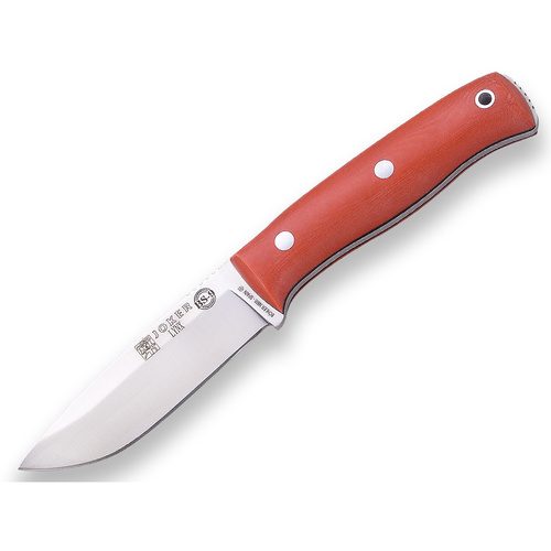 Joker CN111 BS9 LYNX Fixed Blade Bushcraft & Survival Knife, Orange Micarta