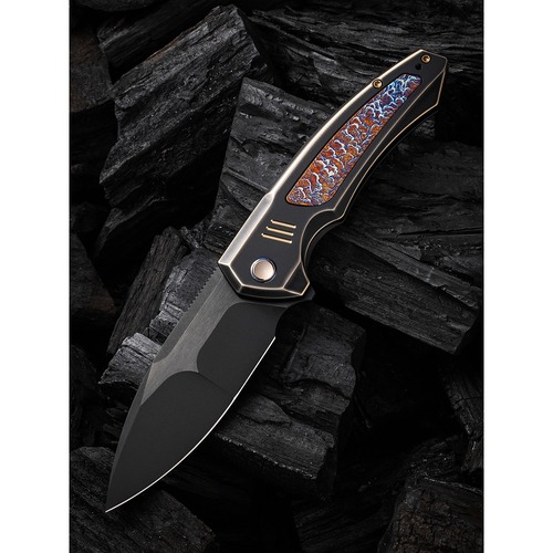 WE KNIFE WE23030-4 Hyperactive Folding Knife, Bronze/Black, Flamed Ti